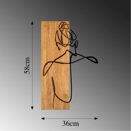 Wallity MA-295 Accesorio de Pared de Madera y Metal Nogal y Negro